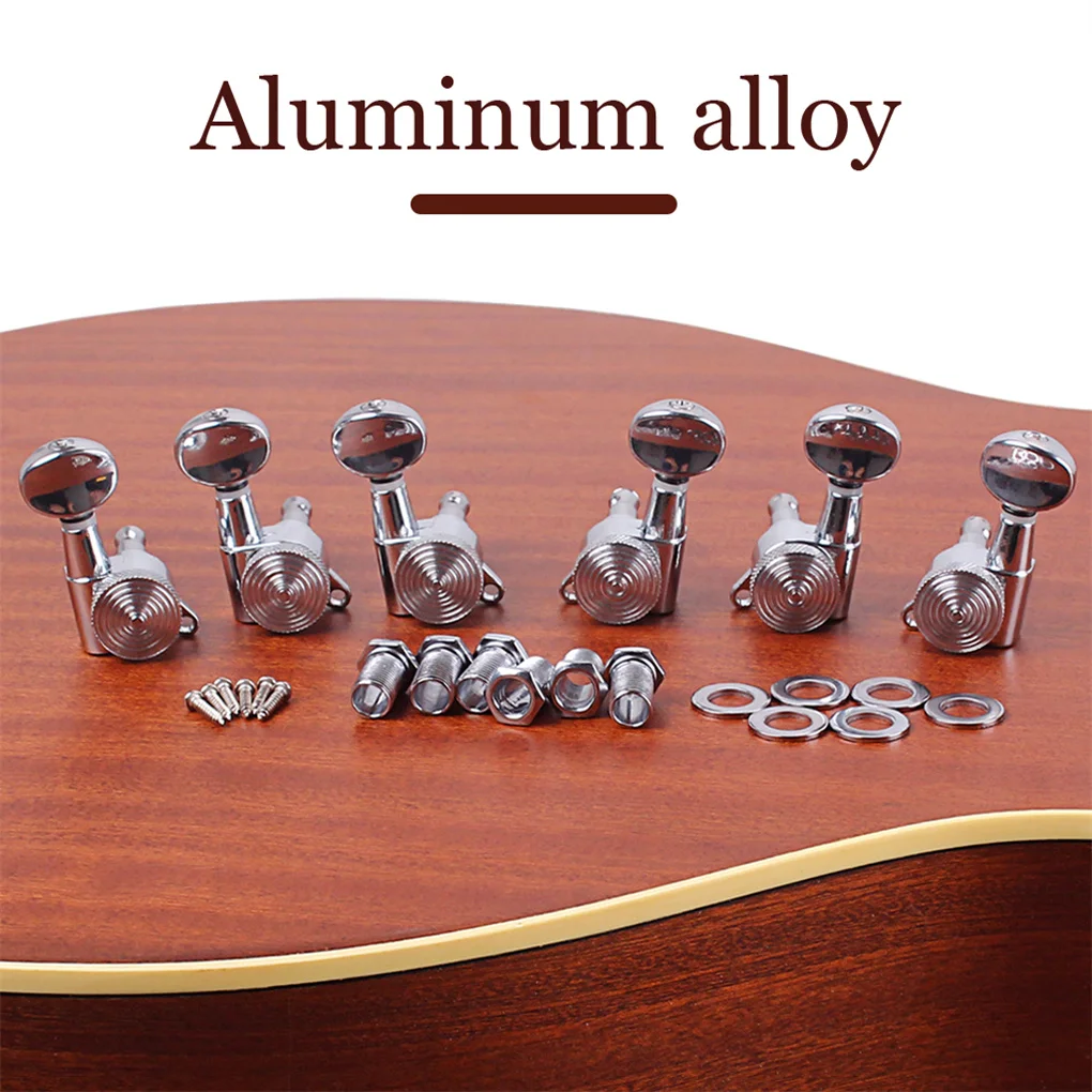 6 Pieces Guitar String Tuning Peg Aluminum Alloy Tuner Machine Heads High Gloss Adjustable Knobs Good Fixation