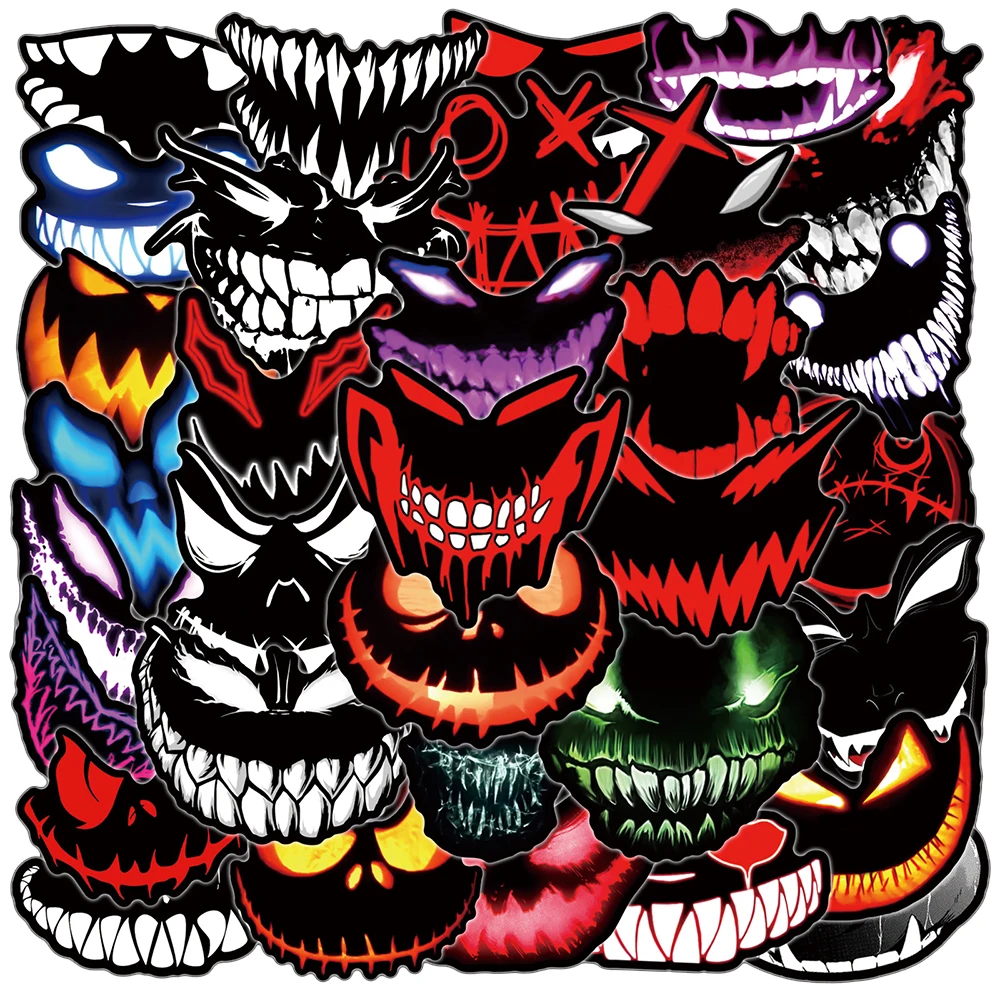 10/30/50pcs Horror Gothic Ghostface Devil Cartoon Stickers Decals DIY Scrapbook Phone Helmet Laptop Cool Waterproof Sticker Pack