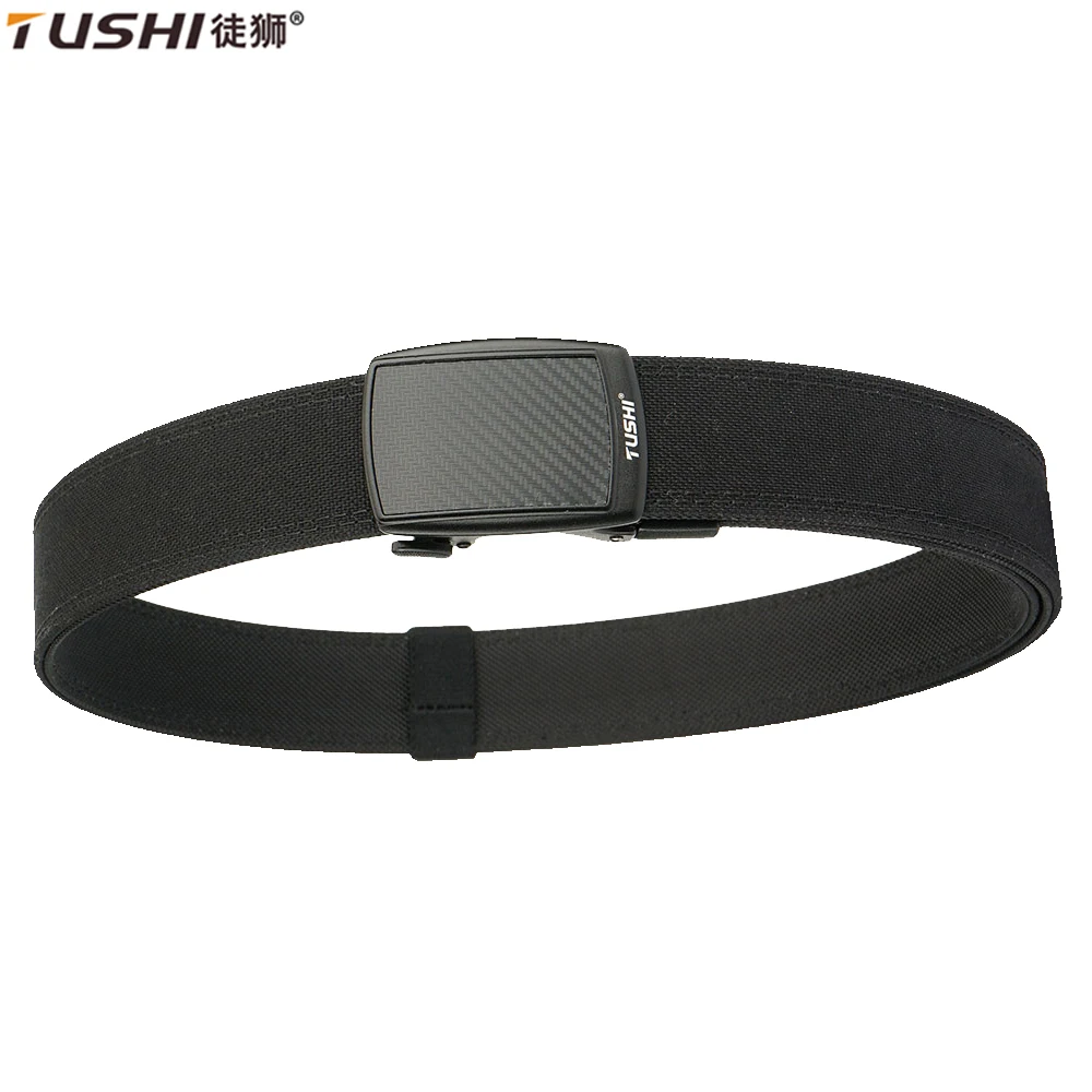 

TUSHI New 1100D Hard Nylon Tactical Belt Men Belt Webbing Canvas Outdoor Military Belt Alloy Automatic Buckle gift for Men