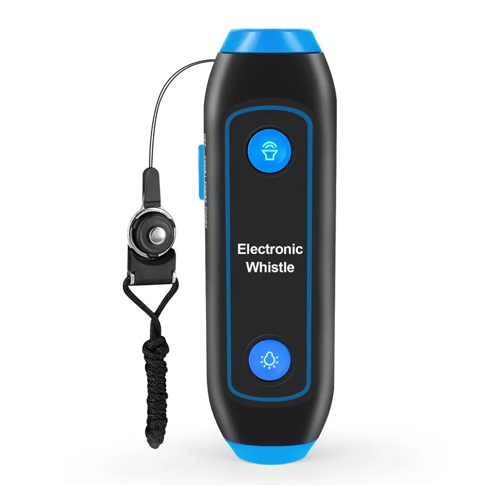 Portable 3 Volume Levels Electronic Whistle LED Light Lanyard Included Handheld Electric Whistle Emergency Whistle For Coaches