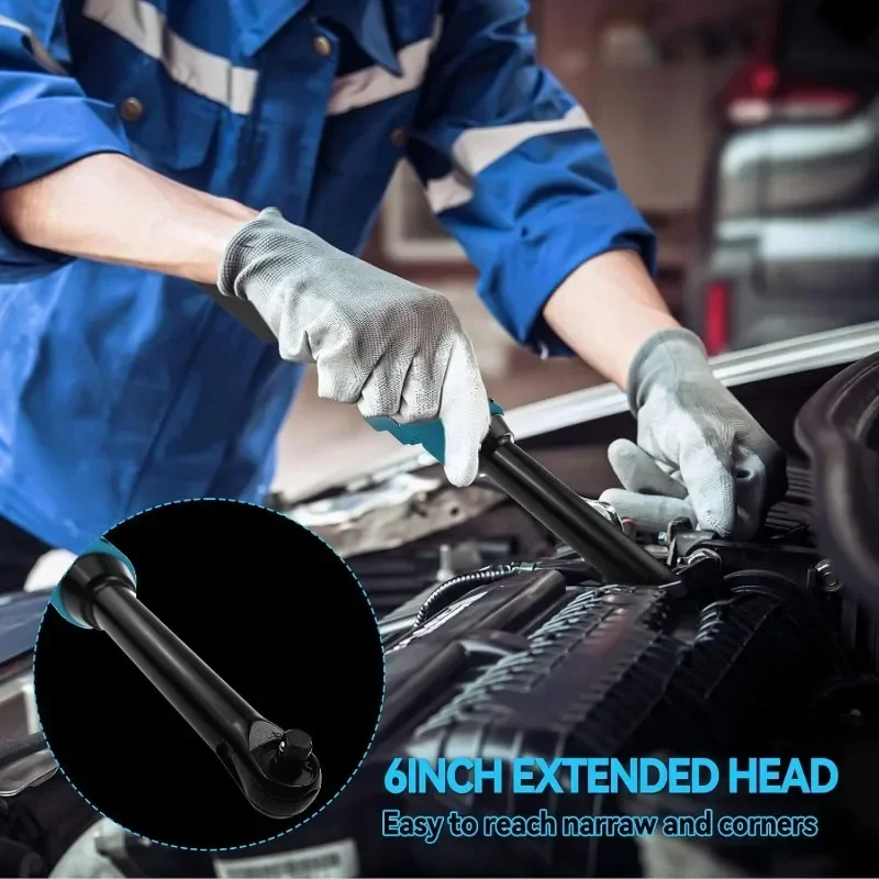 전기 래칫 렌치 업그레이드된 확장 헤드 제거 나사 너트 220N.m Makita 18V 배터리용 3/8" 무선 드라이버 전동 공구