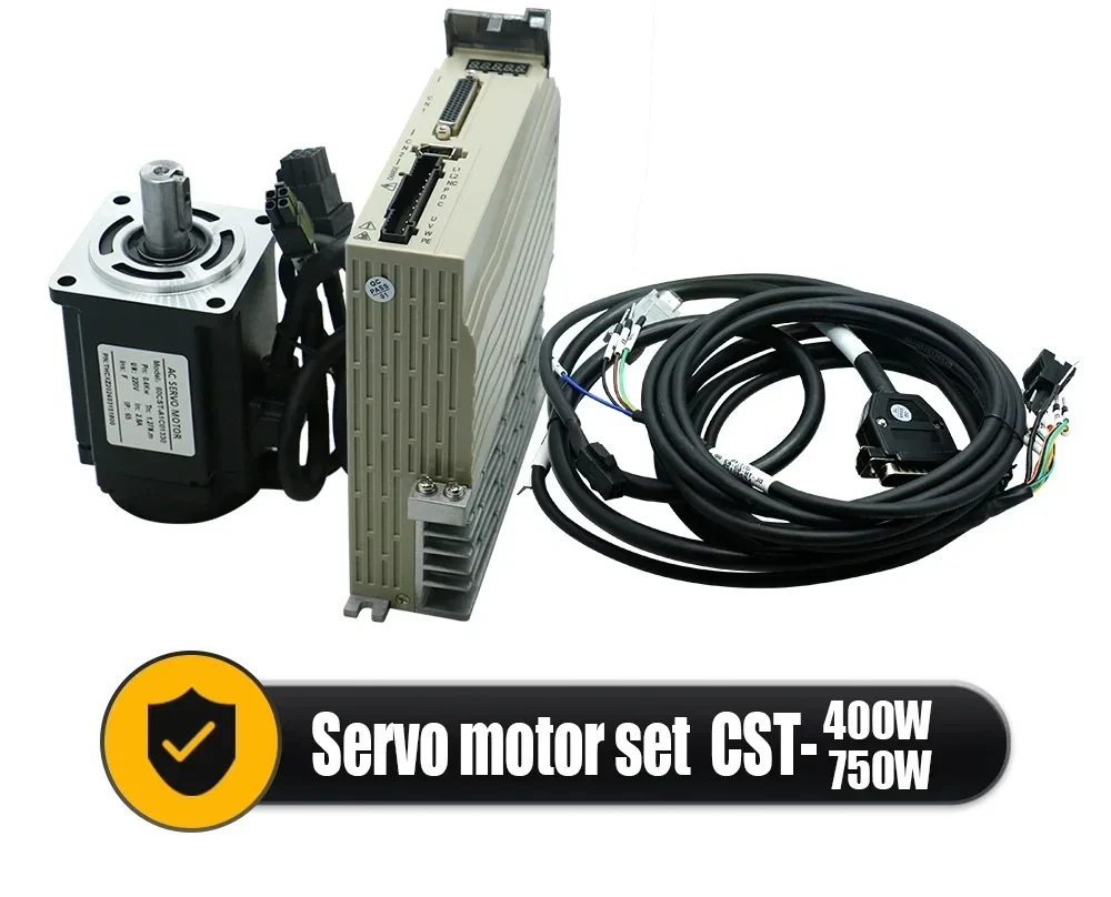 Hot sal60CST 400W 1.3N 80CST 750W 2.4N 3000Rpm 220V AC Servo Motor With Magnetic Encoder C30 L15A L20A 7A Drive For CNC Engraver