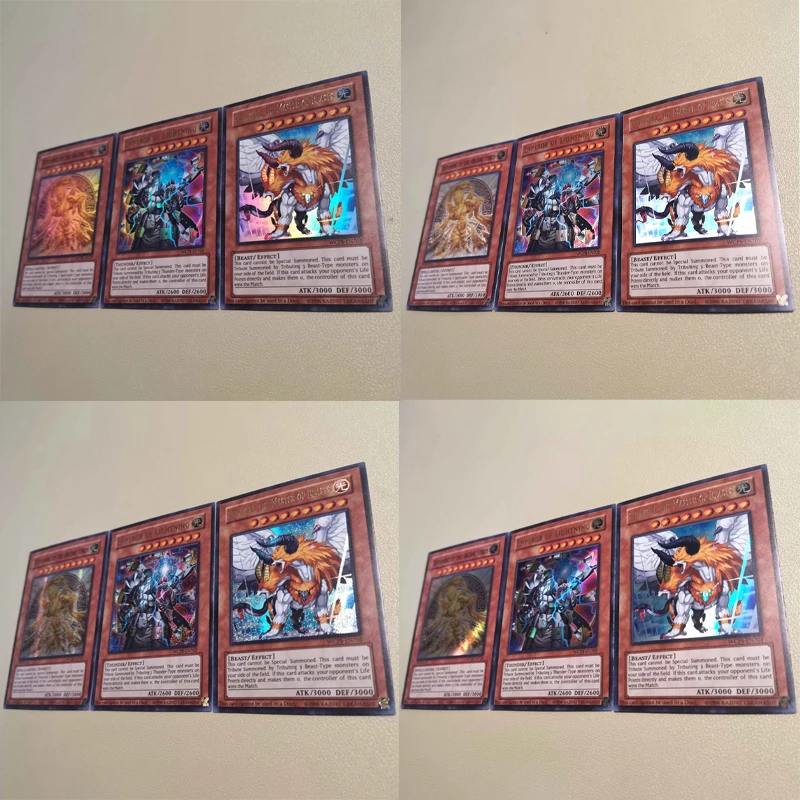 3 قطع DIY يو غي أوه! بطاقة فلاش إمبراطور البرق شيماراتهي سيد الوحوش معهد الأياد الغامضة بطاقة قابلة للجمع