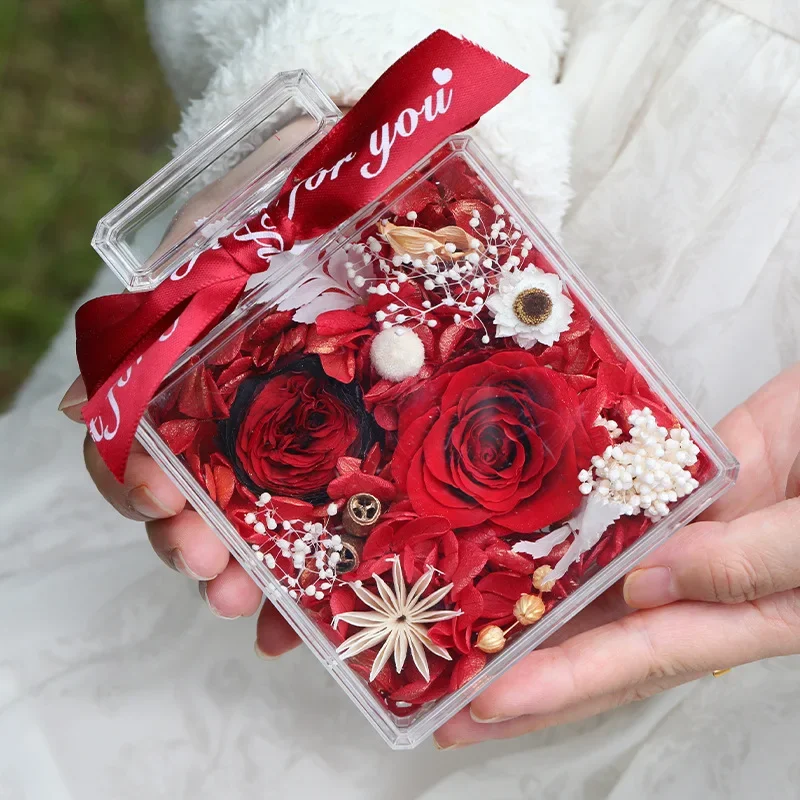 

Eternal Flower Perfume Bottle with Everlasting Real Rose - Artificial Flowers, Faux Flowers, Fake Flowers - Home Decoration, Val