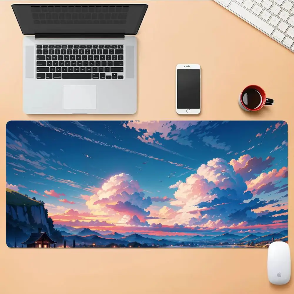 

Pink Clouds Mouse Pad Desk Mouse Pad Cute HD Desk Pad Extended Gaming Keyboard Mats Large XXL Gamer Mousepad 90x40