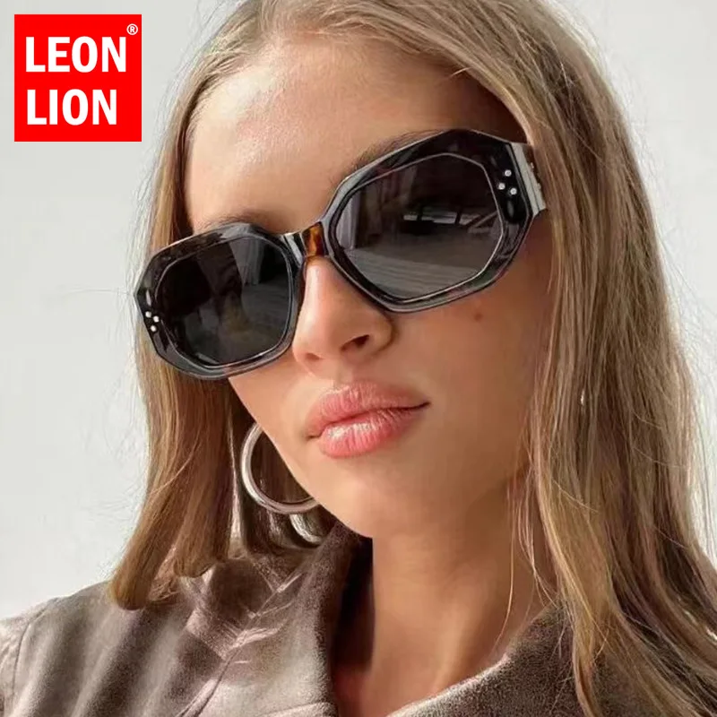 LeonLion Polygon 2024 Sunglasses Women Small Frame Simple Eyewear Women/Men Personality Retro Glasses Female Gafas De Sol Mujer