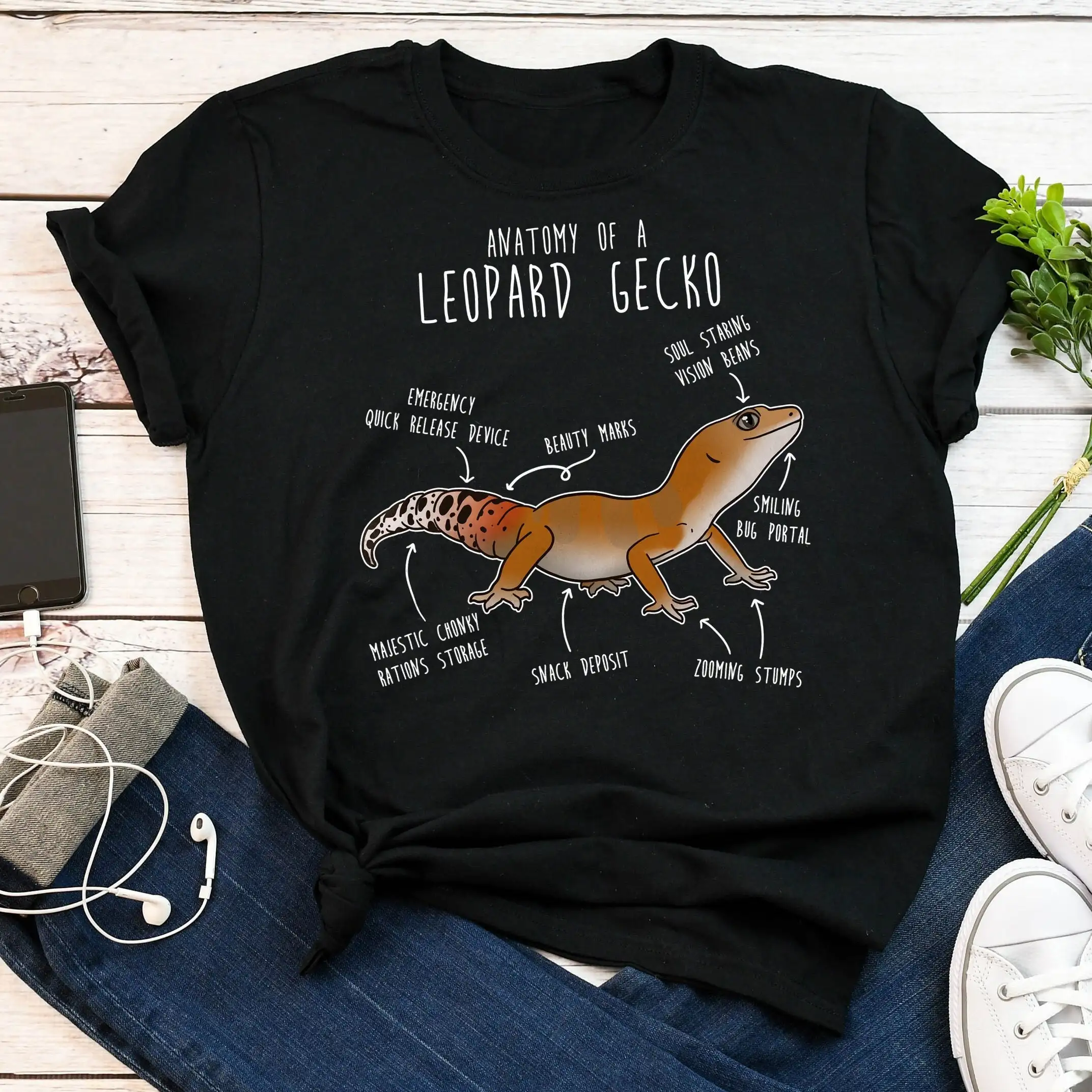 Super Hypo Tangerine Leopard Gecko T Shirt Pet Reptile Lover Funny Lizard Cute Anatomy Mom Dad Herpetologist