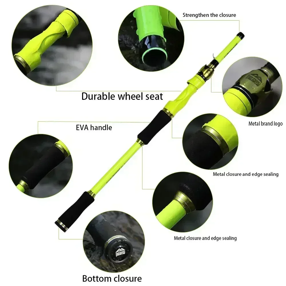 BAKAWA 1.8/2.1M Baitcasting Spinning Travel Fishing Rods 4 Sections Power Ultralight Feeder Lure Carp Portable Feeder Pole Pesca