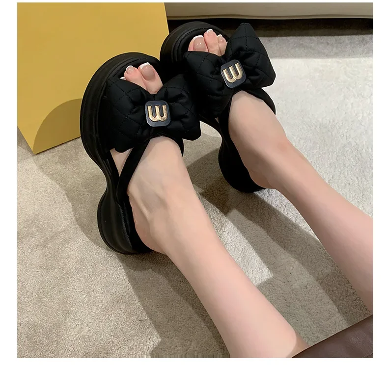 2026 Sommer Neue Mode Damenschuhe Pantoletten Bequeme Plateau-Schuhe Hohe Absätze Freizeit Blumen Outdoor Strand Pantoffeln für Frauen – Detail 23