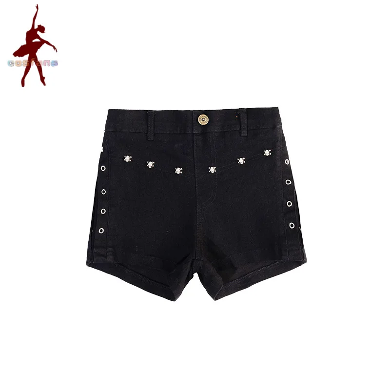 Chidren Summer Girls costume hip hop costume cotton camouflage short sleeve T-shirt Black Shorts 2 piece streetwear set Jazz per