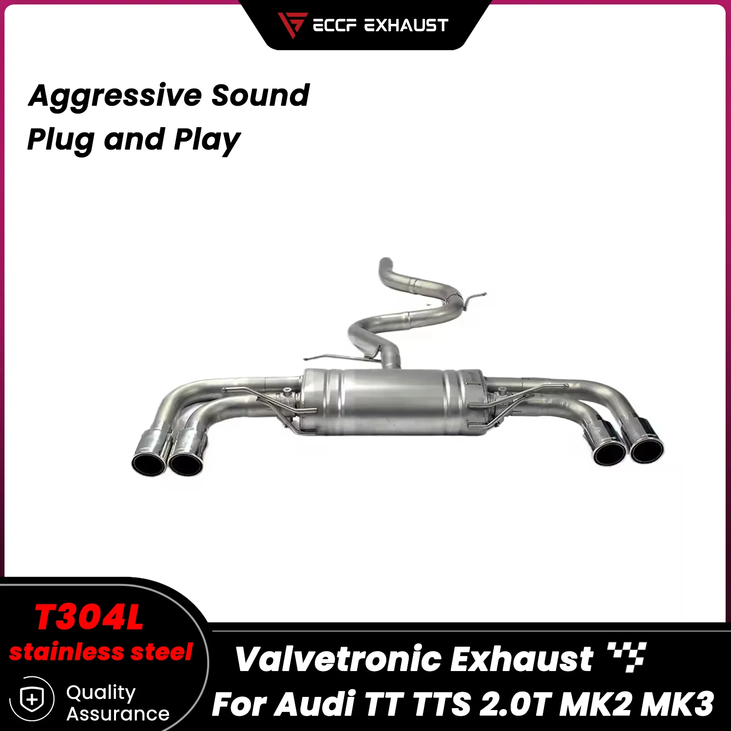 

Спортивный звуковой клапан выхлопа Catback для Audi TT TTS 2.0T MK2 MK3, обновление производительности, простая установка