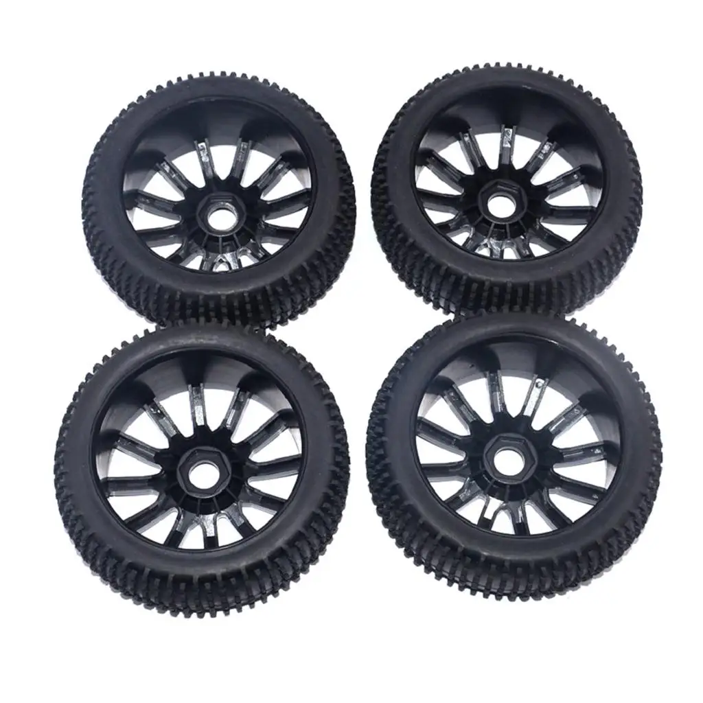 1/8 Rubber Tires & Wheel Rim 17mm Hex Fits HSP HPI RC Car Accessories