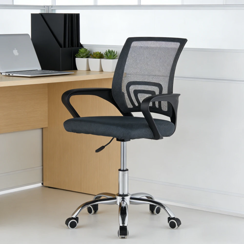 Ergonomic Mid-Back Office Chair, Adjustable Height Breathable Mesh Executive Desk Chair with Lumbar Support