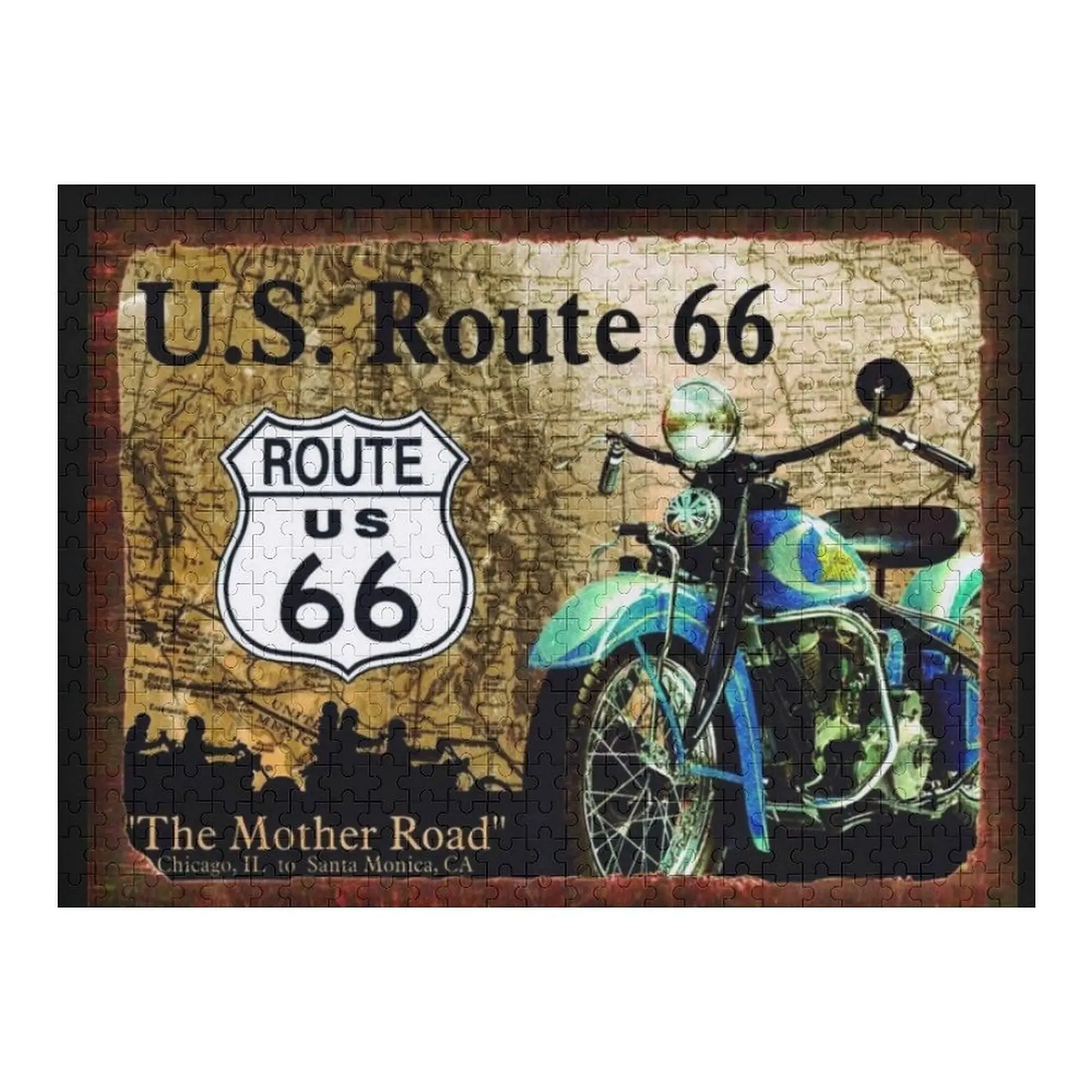 

U.S ROUTE 66 Jigsaw Puzzle Baby Wooden Wood Photo Personalized Puzzle