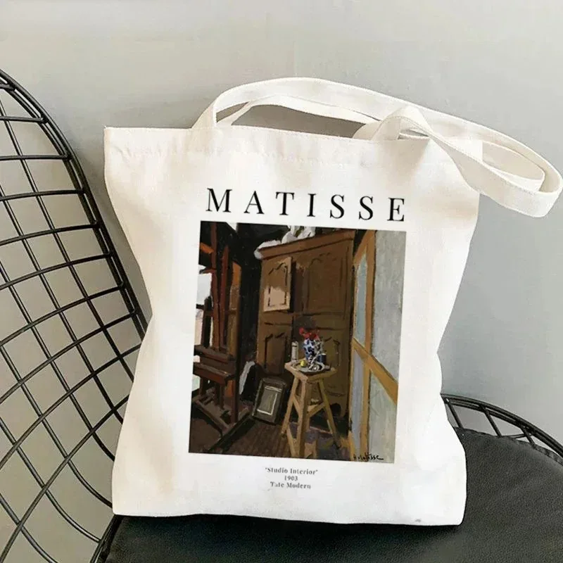 Matisse The Pink Studio Artistic Canvas Tote Bag Durable Eco Friendly Work School Shopping Daily Commute Yoga Shoulder Handbag