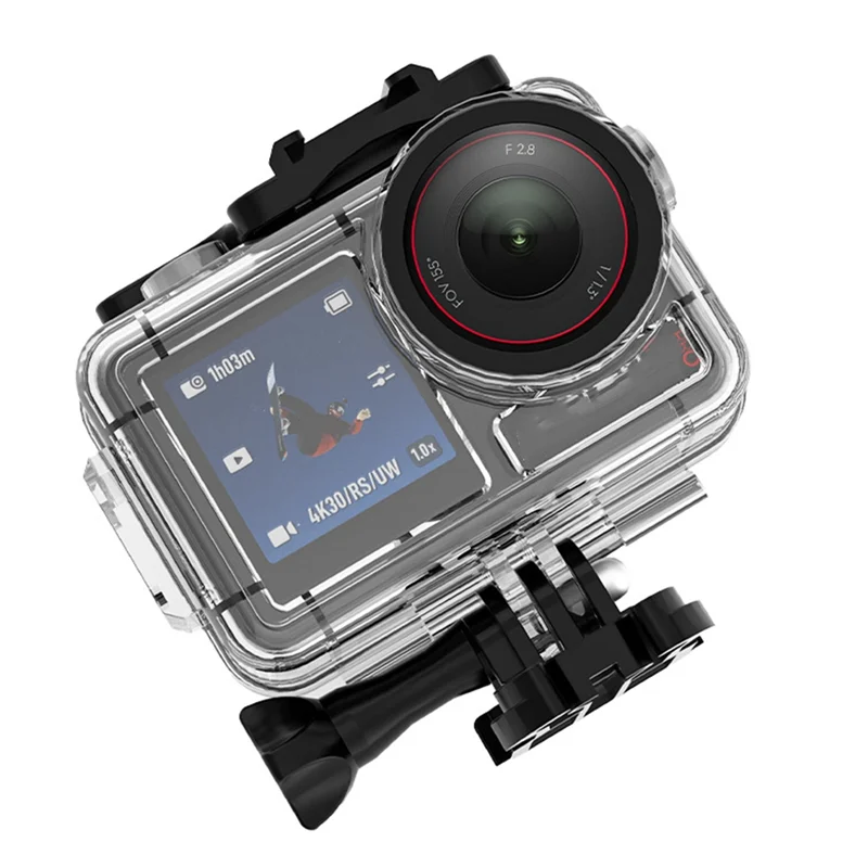 ل DJI Osmo Action 5 Pro/4/3 60M/196FT مقاوم للماء تحت الماء الغوص الإسكان مكافحة الضباب واقية قذيفة