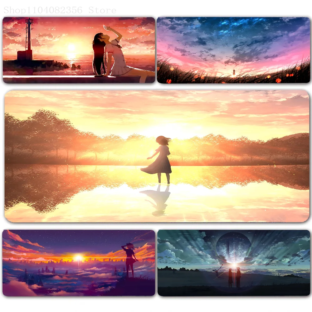 Anime S-Sunset Mousepad Non-slip Suitable For Office Computers Laptops E-sports Game Desk Mats XXL Keyboard