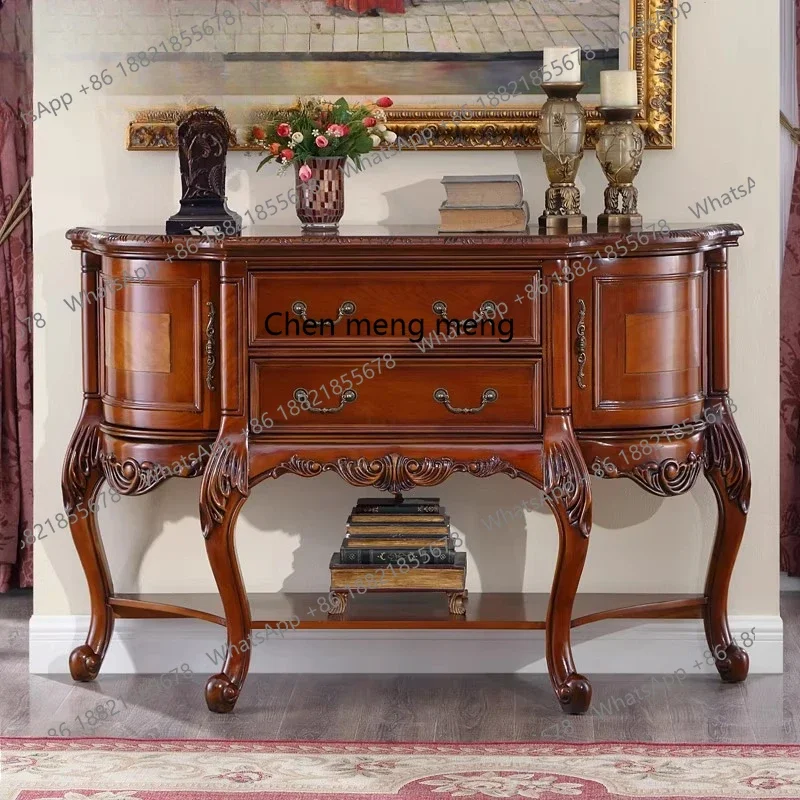 

American rural solid wood dining side cabinet storage drawer storage tea porch R