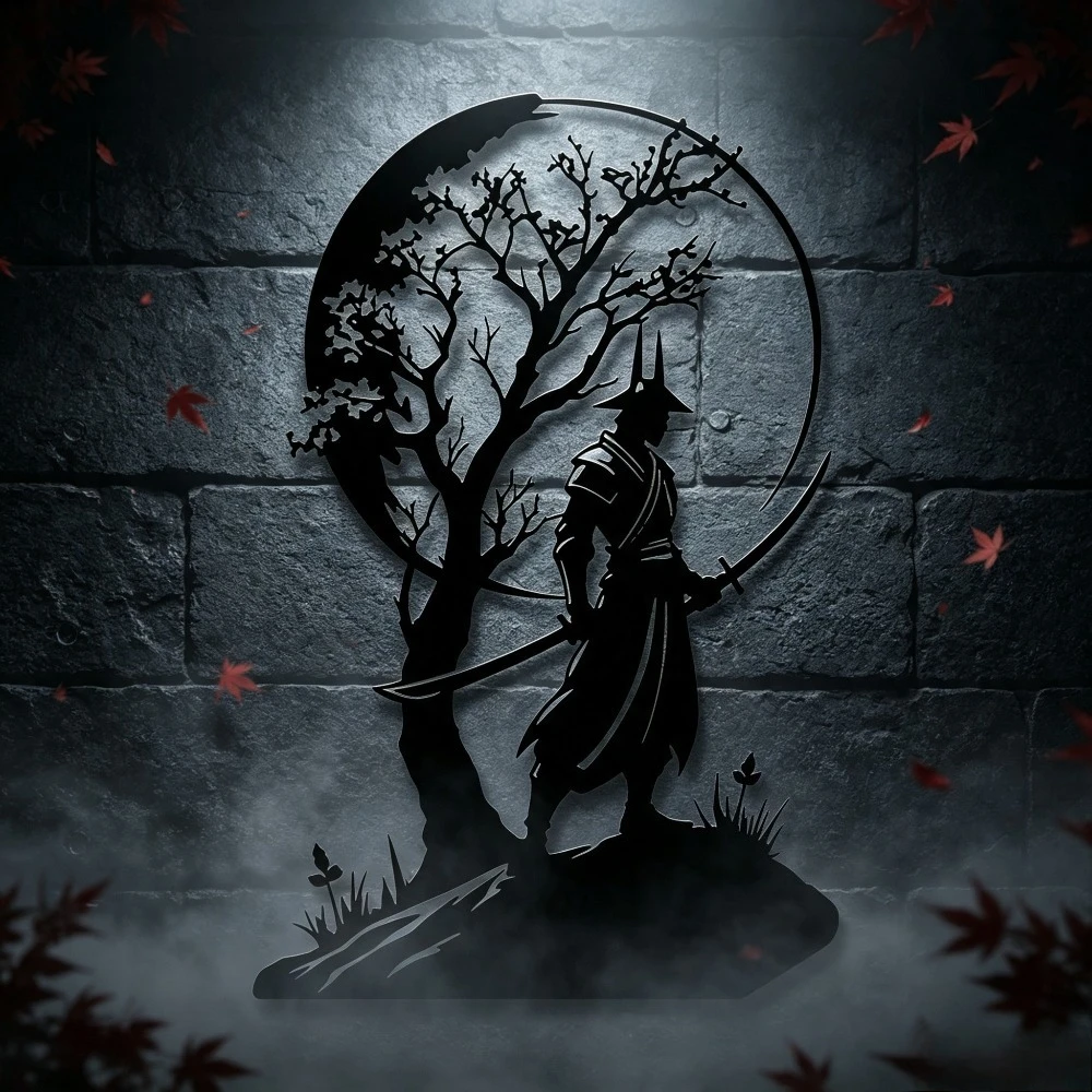 Home Decor Japanese - CIFBUY Metal Wall Art Japanese Samurai