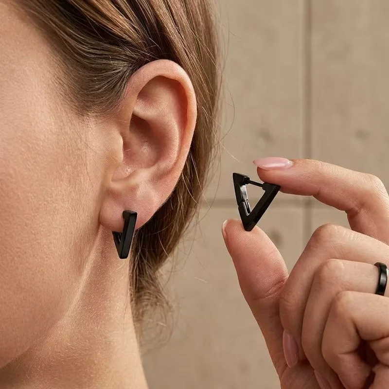 1 Pair Gothic Screw Cross Spike Stud Earrings For Men/Women Stainless Steel Creative Funny Hip Hop Cool Pop Ear Jewelry