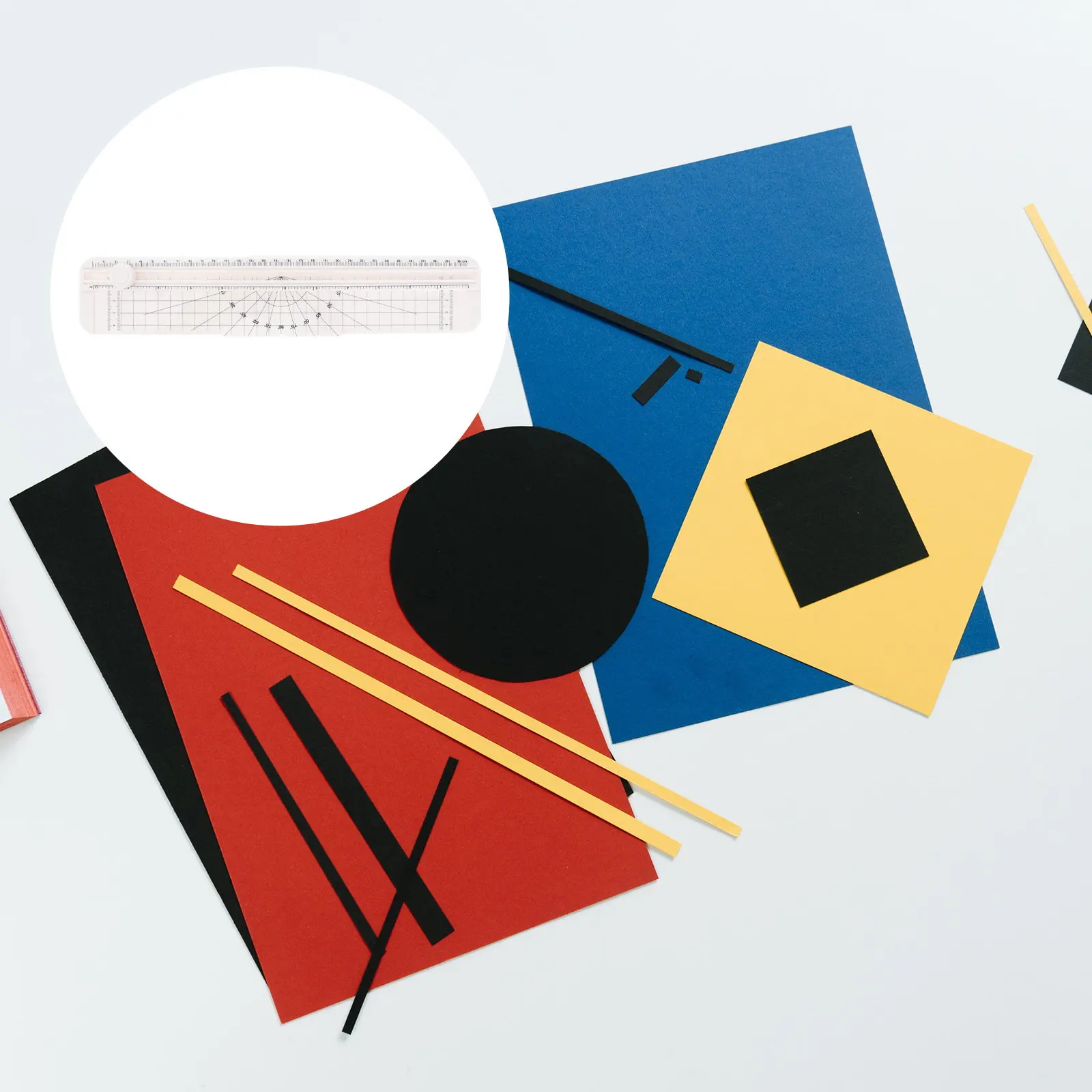 A4 Paper Trimmer Cutter with Pull-Out Ruler Alignment Grid Scale Replaceable Blade Safety Guard Compact Design for Photo Label