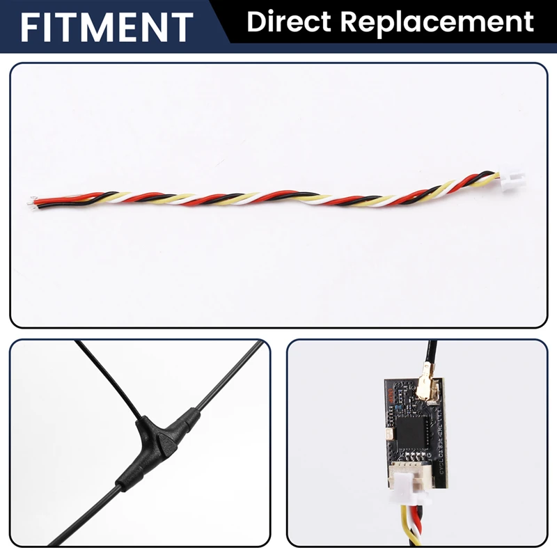 Приемник Expresslrs 433 МГц 100 МВт ESP32+SX1276+TCXO с антенной Т-типа для гоночного дрона на радиоуправлении