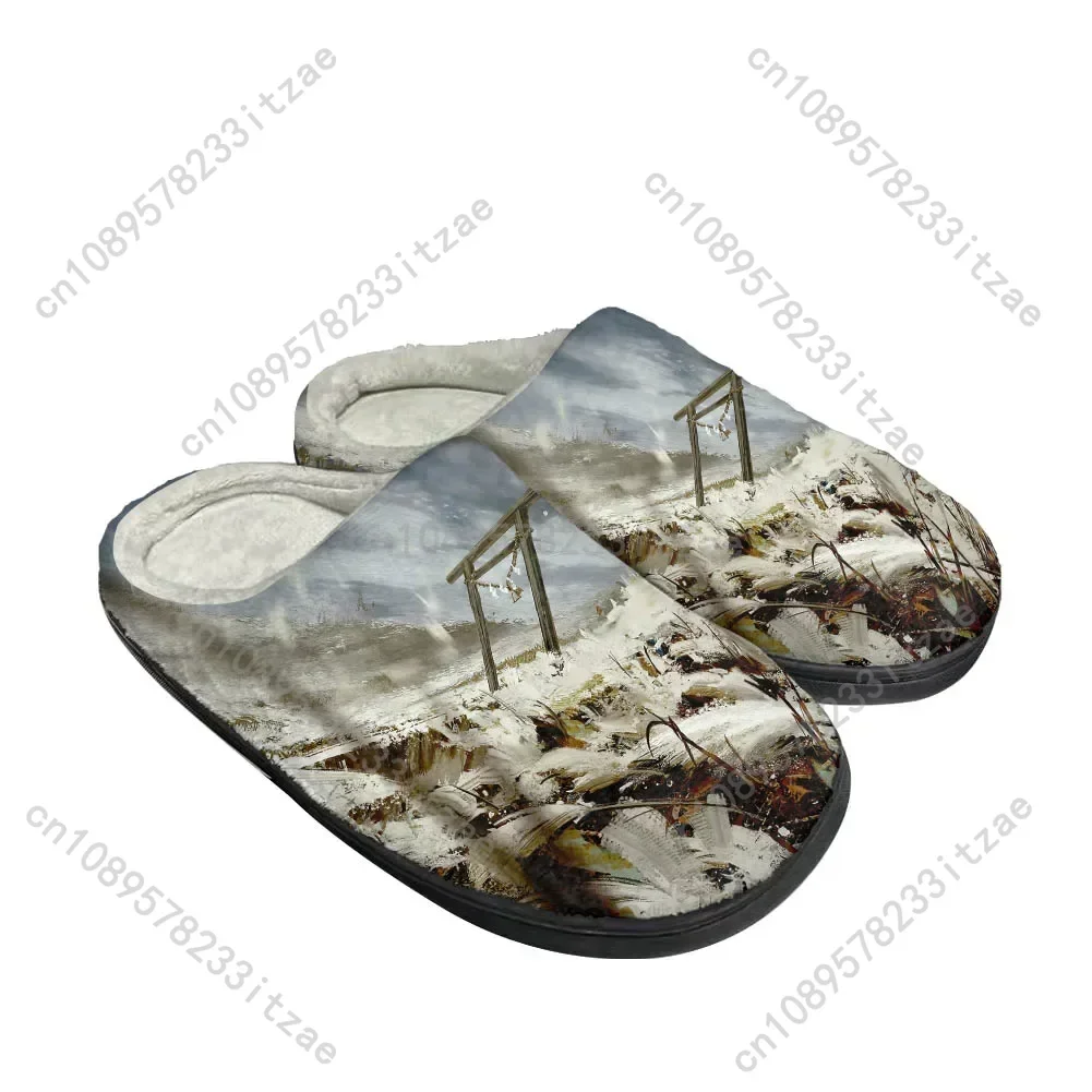 

Ghost of Tsushima Fashion Cotton Custom Slippers Mens Womens Teenager Plush Casual Keep Warm Shoes Thermal Comfortable Slipper
