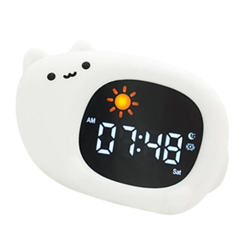  Animal Theme Tap Operated Alarm Clock With 1800mAh Rechargeable Nightlight Perfect For Kids' Bedrooms Or Study Area