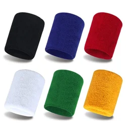 Unisex Terry Cloth Cotton Sweatband Sports Wrist Tennis Yoga WristBand Arm Sweat Absorb Sleeve Towel Band Bracers Wrist Wrap