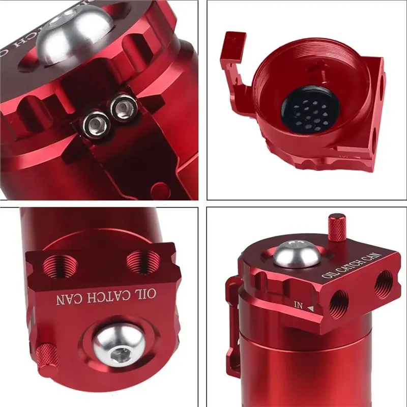 Aluminum Polish Car Oil Catch Can Tank Kit Baffled With Breather 300Ml Engine Air Oil Separator Reservoir Kit - view 3