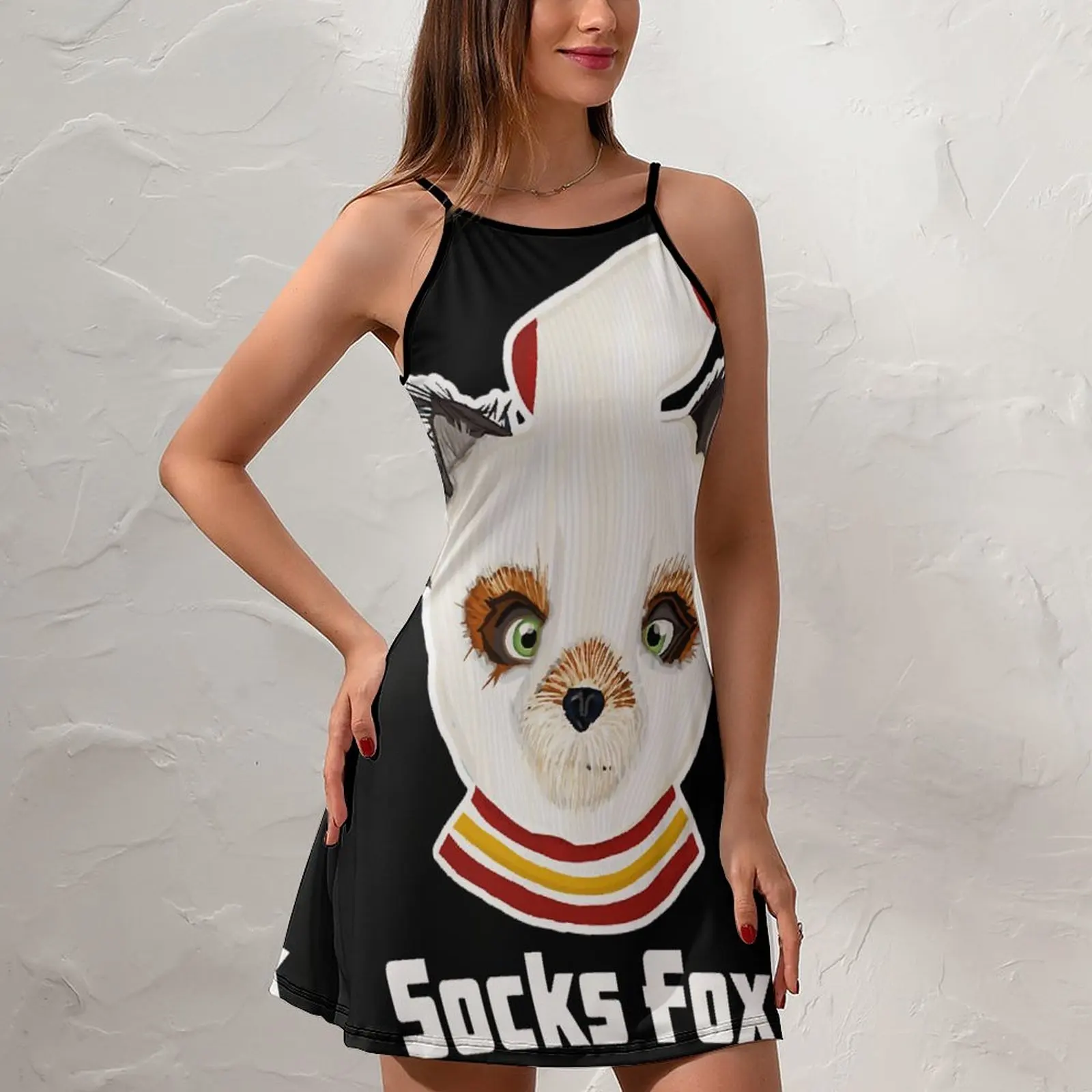 Exotic  Woman's Gown Dresses Fantastic Mr Fox Ash Sox Fox Classic  Women's Sling Dress Graphic Cool  Clubs Funny Sarcastic