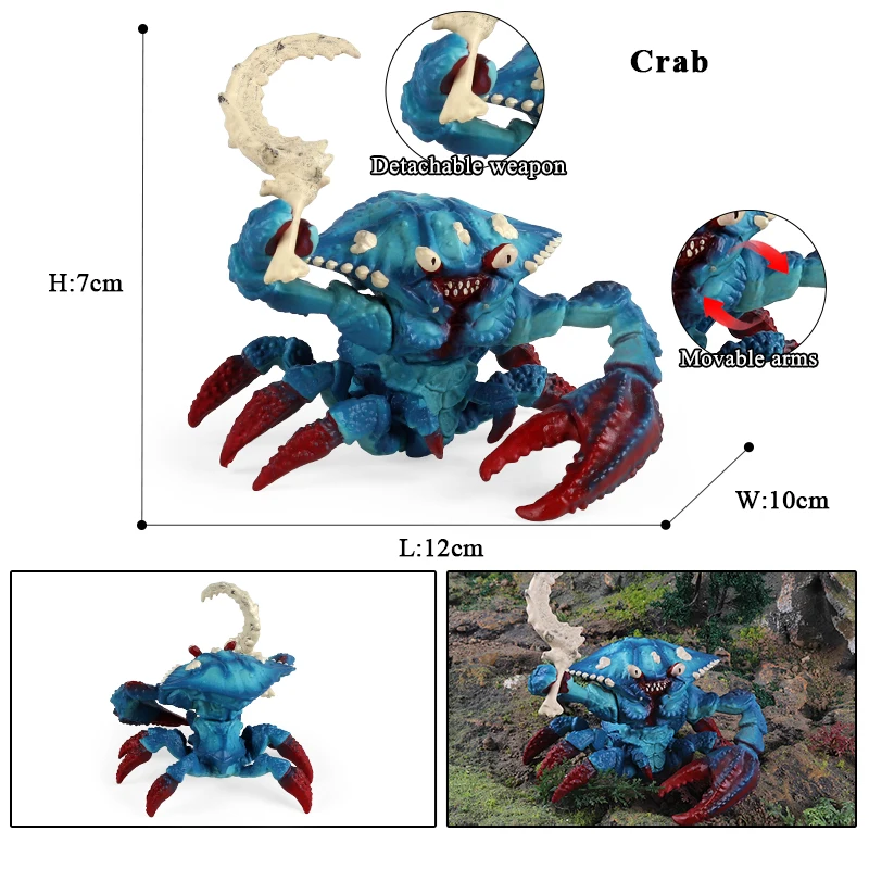 Oenux Savage Dinosaur Flying Magic Dragon Model Crab Octopus Lion Spider Ice Troll Animals Action Figures Decoration Kids Toy