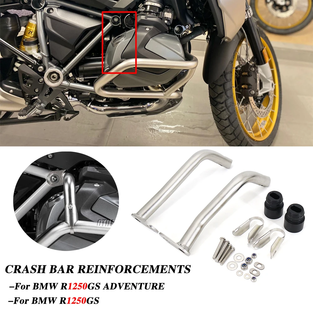 

New For BMW R1250GS ADV ADVENTURE GSA Motorcycle Silver Lower Crash Bar Bumper Frame Guard Reinforcement KIT R 1250 GS Adventure