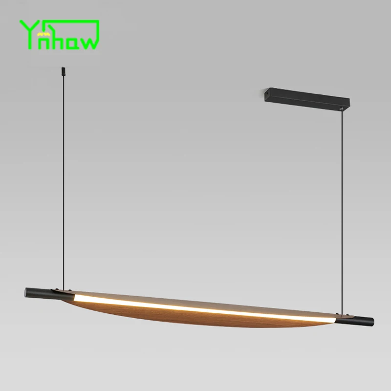 Wabi-Sabi نمط فريد الشكل خشب الجوز الأسود قلادة أضواء لغرفة الطعام غرفة نوم دراسة مكتب المنزل أضواء الثريا