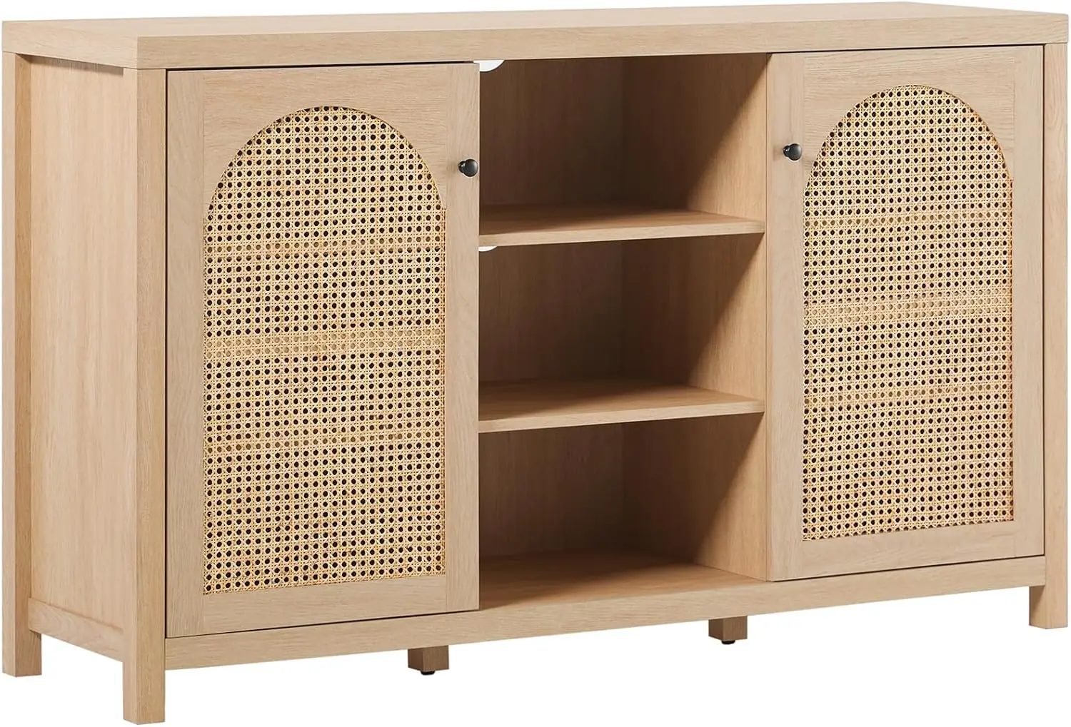 

Boho Arched Rattan 2-Door Sideboard, 58 Inch, Coastal Oak