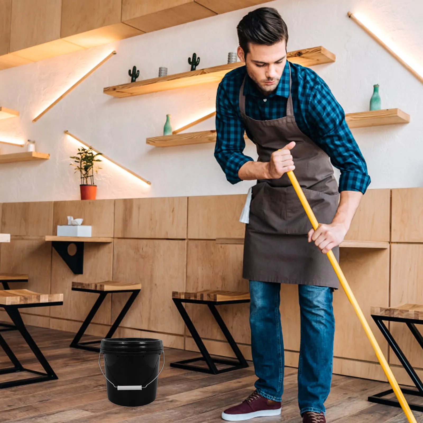 

2 шт. пластиковых ведер с крышками, маленькие контейнеры для хранения воды, многофункциональные портативные герметичные ведра для фермы, дома, сада, льда, молока