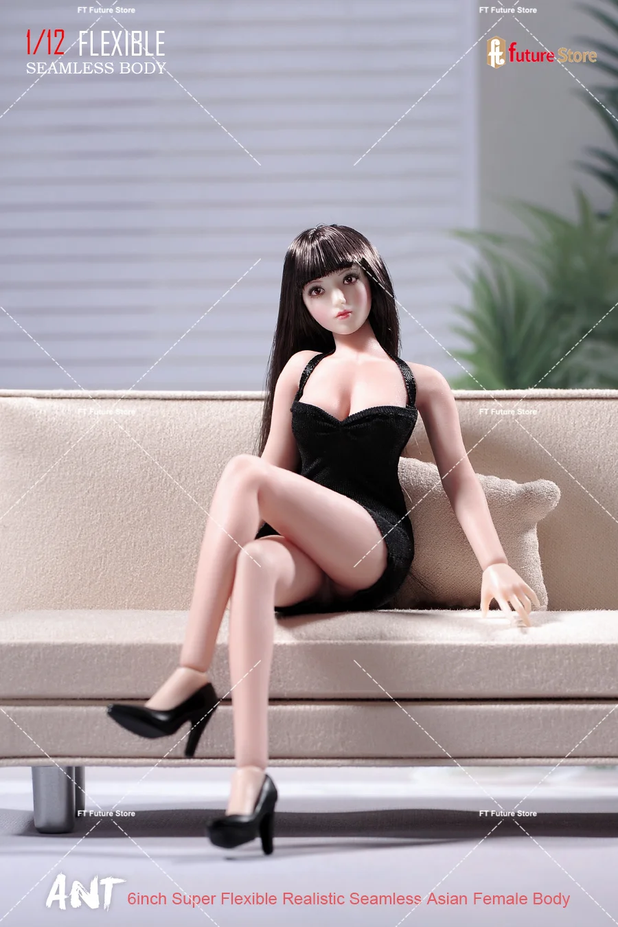 ANT T305 1/12 Female Seamless Body with Detachable Feet 6'' Pale Suntan Skin Super Flexible Soldier Action Figure Body Model
