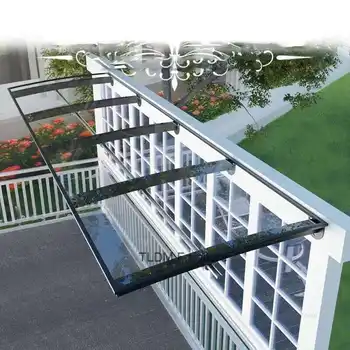 戶外涼亭仿玻璃棚門遮陽窗耐用板靜音別墅透明遮陽篷防曬涼棚帳篷 8 最佳銷售 戶外遮陽篷 - №7