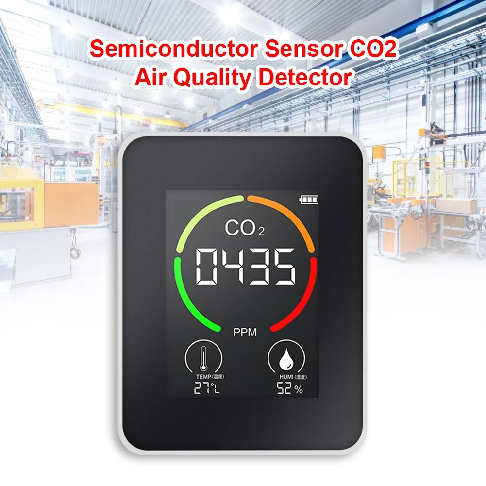 Sensor Air Quality Monitor 3 in 1 Sensor Co2 Meter Temperature and Humidity Detector with LED Display Alarm Clock Smart Life