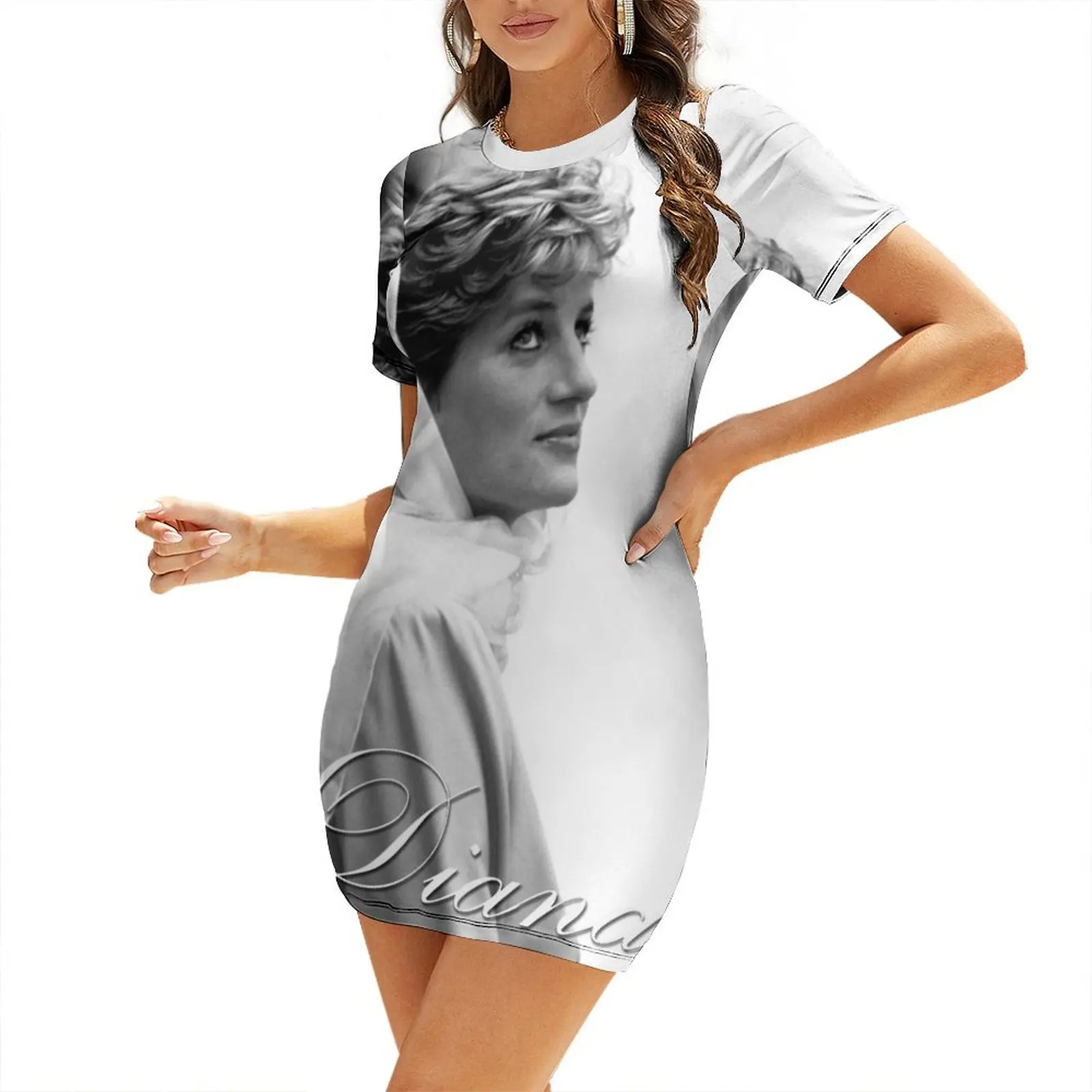 

HRH Princess Diana - Professional Photo Short Sleeved Dress elegant party dress for women 2025 Elegant gowns