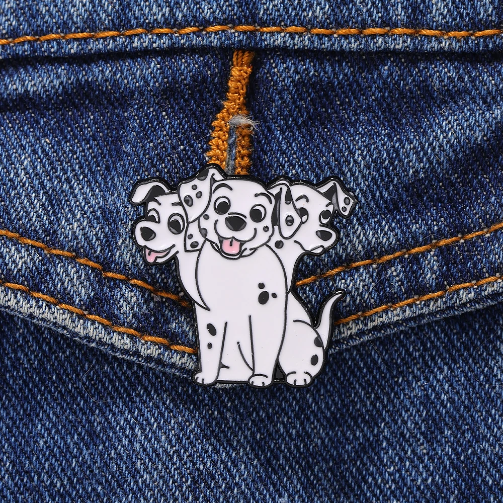 Cute Creative 3 Dogs Together Collection Brooches Dalmatians Schnauzers Pins For Pet Lovers Bag Hat Clothes Jewelry