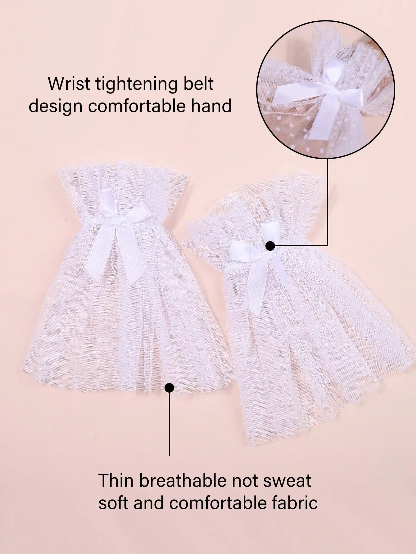 Nail Photo Equipment Short Heart Mesh Wrist Fake Sleeves Bride Decorative False Cuff Tulle Item Nail Art Take Picture Background