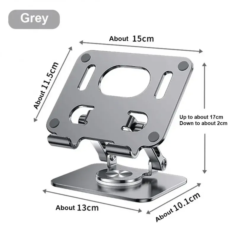 360 ° Rotations-Tablet-Ständer für iPad, verstellbarer faltbarer Tablet-Halter, Aluminium-Telefonständer, kompatibel mit iPad Pro/Air/Mini