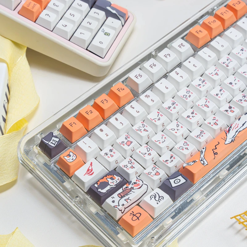 Natsume's Book of Friends Keycaps Custom Cat Teacher PBT Cherry Profile Keycap Cute Cartoon Anime Point Key Cap for MX Switch