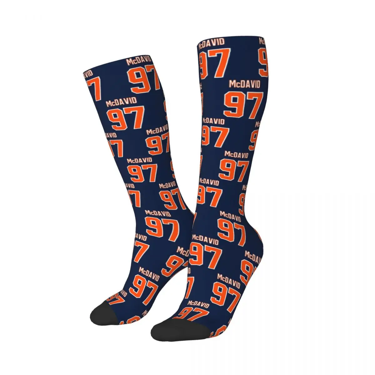 Connor McDavid 97 For Edmonton Oilers Fans Socks Harajuku Stockings All Season Long Socks Accessories for Unisex Christmas Gifts