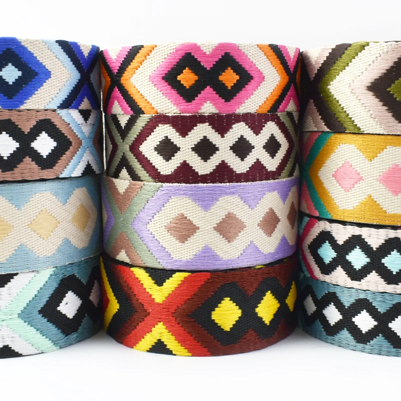 

Meetee 1-5Meters 38/50mm Nylon Webbing Tape for Shoulder Bag Strap Jacquard Ribbons Band Clothes Belt Sling Decorative Braid