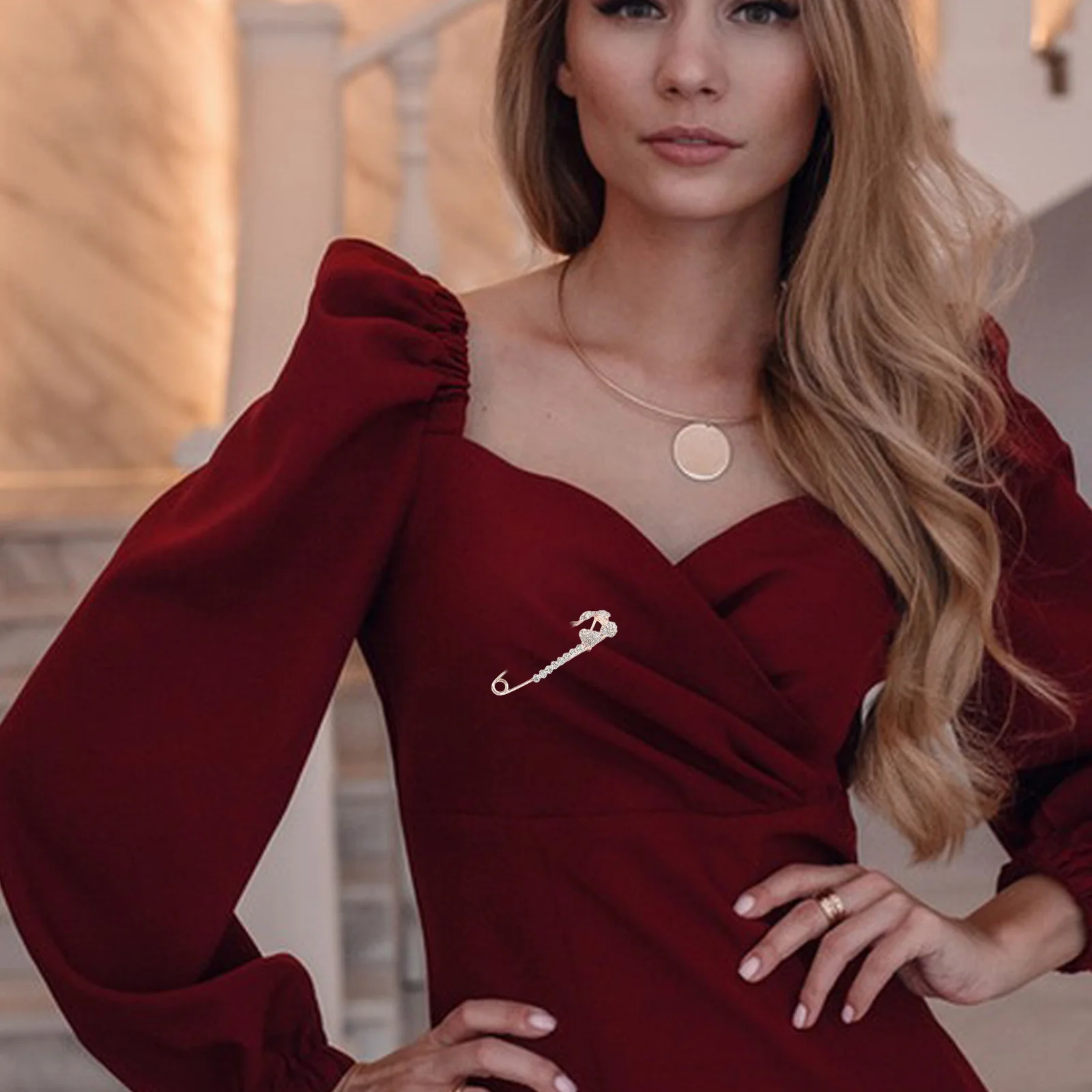 

5pcs Cherry Brooch Pin Crystal Pearl Floral Women Brooches For Scarf Cardigan Hat Wedding Shawl Clip Vintage Jewelry Gift Gold