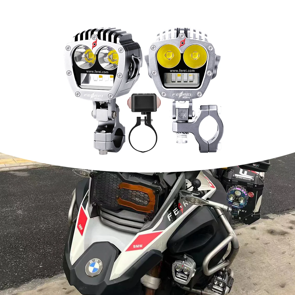 

Flood The Trail - Ferei MT10 Pro LED Driving Lights - 12000LM IPX8 Water-Resistant Fog Light For Hardcore Night Motorcycle Rides