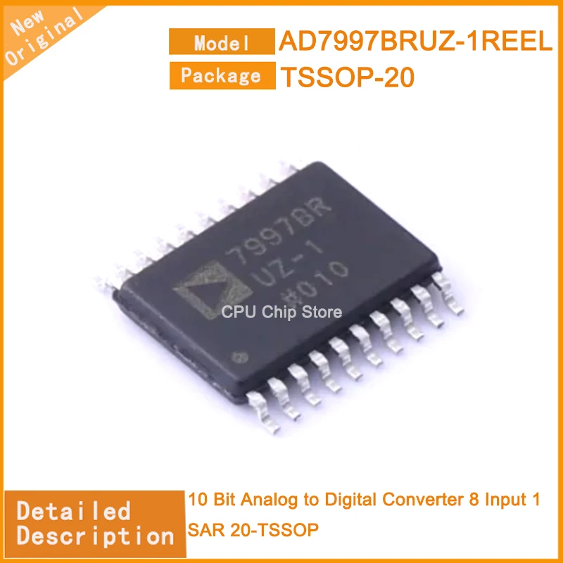 

5Pcs/Lot New Original AD7997BRUZ-1REEL AD7997BRUZ-1 10 Bit Analog to Digital Converter 8 Input 1 SAR 20-TSSOP