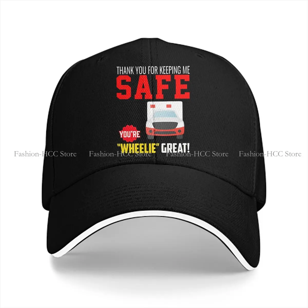 Ambulance Ambulances Multicolor Hat Peaked Cap Thank You Keeping Me Safe You're Wheelie Great Personalized Visor Protection Hats